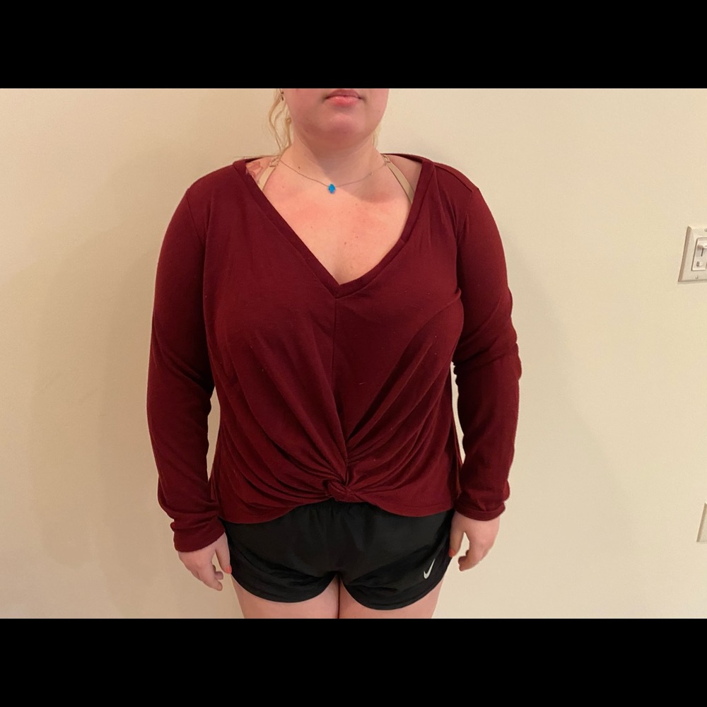 Charlotte Russe Burgundy Twist Sweater